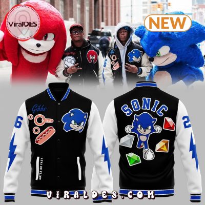 Detroit Lions Sonic x Knuckles Navy Baseball Jacket