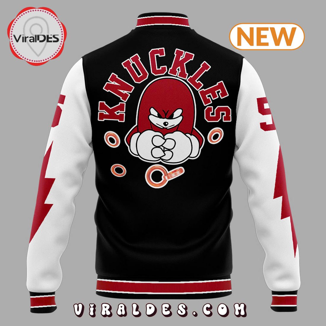 Detroit Lions Sonic x Knuckles Red Baseball Jacket Detroit Lions Sonic x Knuckles Red Baseball Jacket