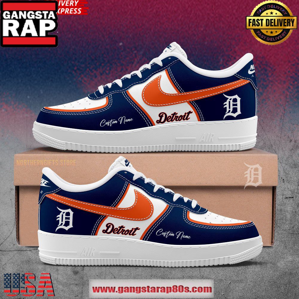 Detroit Tigers Custom Name New Edition Air Force 1 Sneakers Shoes Detroit Tigers Custom Name New Edition Air Force 1 Sneakers Shoes
