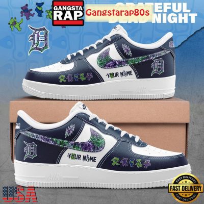 Detroit Tigers x Grateful Dead Night Custom Limited Edition Air Force 1 Sneakers Shoes
