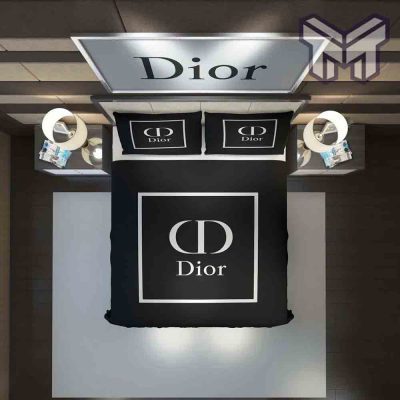 Dior Bedding Sets, Christian Dior Black Fashion Luxury Brand Premium Bedding Set Home Decor