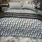 Dior Bedding Sets Christian Dior Black White Logo Luxury Brand Premium Bedding Set Bedspread Duvet Cover Set Home Decor.jpg - demo10