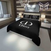 Dior Bedding Sets Christian Dior Logo Black Fashion Luxury Brand Premium Bedding Set Home Decor 1.jpg - demo10