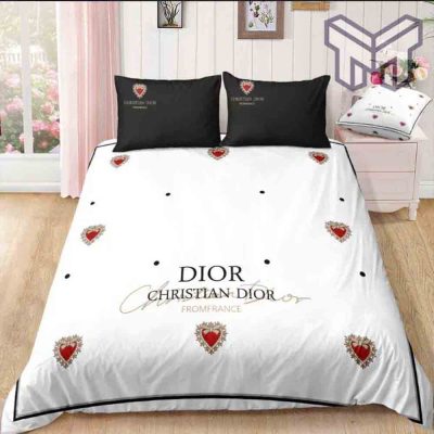 Dior Bedding Sets, Christian Dior New Logo Hot Luxury Brand Bedding Set Bedspread Duvet Cover Set