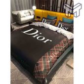 Dior Bedding Sets Dior Black Logo Luxury Brand Bedding Set Home Decor.jpg - demo10