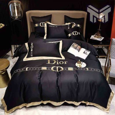 Dior Bedding Sets, Dior Black Luxury Brand High-End Bedding Set Home Decor