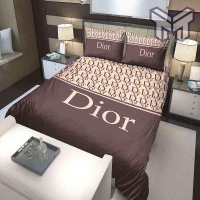 Dior Bedding Sets, Dior Brown Fashion Luxury Brand Premium Bedding Set Home Decor
