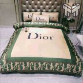 Dior Bedding Sets Dior Green Logo Luxury Brand Bedding Set Home Decor 1.jpg - demo10