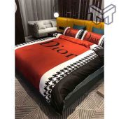 Dior Bedding Sets Dior Red Logo Luxury Brand Bedding Set Home Decor 1.jpg - demo10
