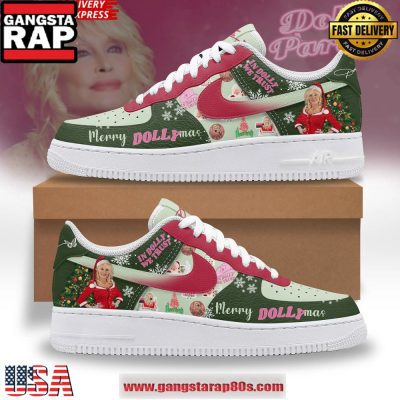 Dolly Parton Merry Dollymas Limited Edition Air Force 1 Running Sneakers Shoes
