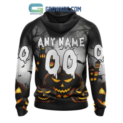 Personalized NHL Boston Bruins All Over Print 3D Hoodie Special Design Pumpkins For Halloween