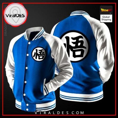 Dragon Ball Kanji Go Navy Baseball Jacket