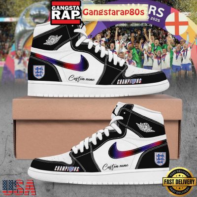 England Make History UEFA Champions 2025 Custom Air Jordan