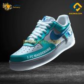 FC Magdeburg Custom Shoes Teal Bundesliga Air Force 1 DICONIG FASHION