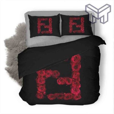 Fendi Bedding Sets, Fendi Hot Luxury Logo Fashion Brand Premium Bedding Set Home Decor