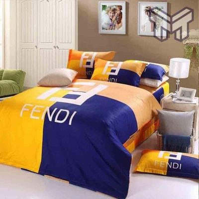 Fendi Bedding Sets, Fendi Logo Luxury Brand High-End Bedding Set Home Decor