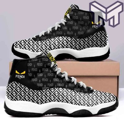 Fendi Eyes Black White  Air Jordan 11  Sneakers Shoes Hot 2023 Gifts For Men Women
