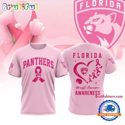 Florida Panthers 2025 NHL Pink Breast Cancer Awareness All Over Print Shirt