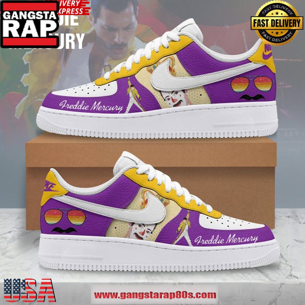 Freddie Mercury Nike New Edition Air Force 1 Sneakers Shoes Freddie Mercury Nike New Edition Air Force 1 Sneakers Shoes