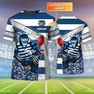 Geelong Cats | Cats Personalized Name 3D Tshirt Tad 01