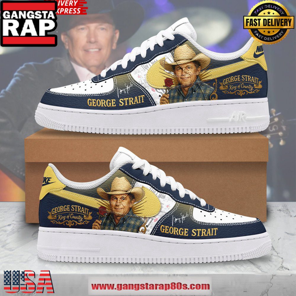 George Strait King of Country Limited Edition Air Force 1 Running Sneakers Shoes George Strait King of Country Limited Edition Air Force 1 Running Sneakers Shoes