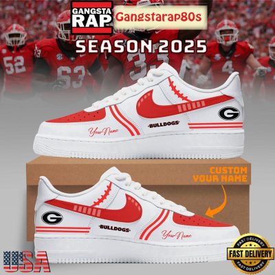 Georgia Bulldogs Football New Season 2025 Custom Name Air Force 1 Sneakers Shoes