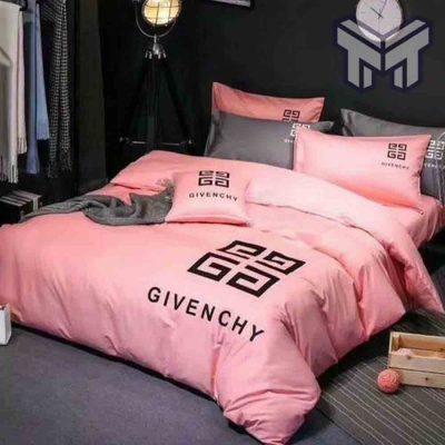Givenchy Bedding Set, Givency Pinky Logo Luxury Brand Bedding Set Home Decor