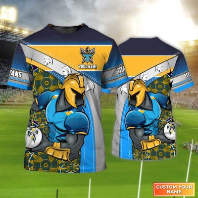 Gold Coast Titans Personalized Name 3D Tshirt Gift For Nrl Fan Tad 01
