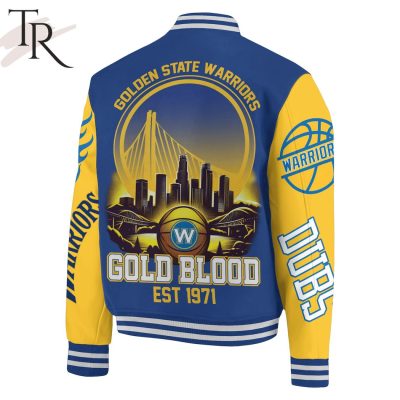 Golden State Warriors Gold Blood Est 1971 Baseball Jacket