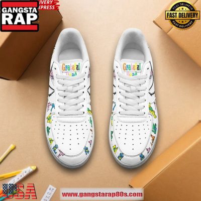 Grateful Dead Dancing Bears White Air Force 1 Sneakers Shoes