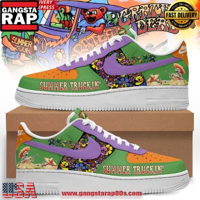 Grateful Dead Summer Truckin Style Air Force 1 Sneakers Shoes