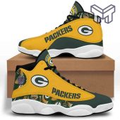 Green Bay Packers Air Jordan 13fans Sport Shoes Nfl Big Logo White Aj13 Shoes.jpg - demo10