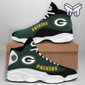 Green Bay Packers Air Jordan 13nfl Big Logo Fans Sport White Black Aj13 Shoes 1.jpg - demo10