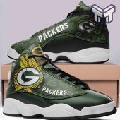 Green Bay Packers Air Jordan 13nfl Big Logo Fans Sport White Black Aj13 Shoes Type01.jpg - demo10