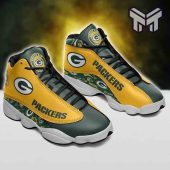 Green Bay Packers Air Jordan 13nfl Big Logo Fans Sport White Black J13 Shoes.jpg - demo10