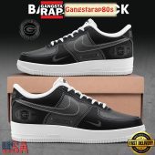 Green Bay Packers Back In Black Custom Name Air Force 1 Sneakers Shoes