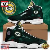 NFL Green Bay Packers New Design Air Jordan 13 Running Sneakers Shoes For Fans