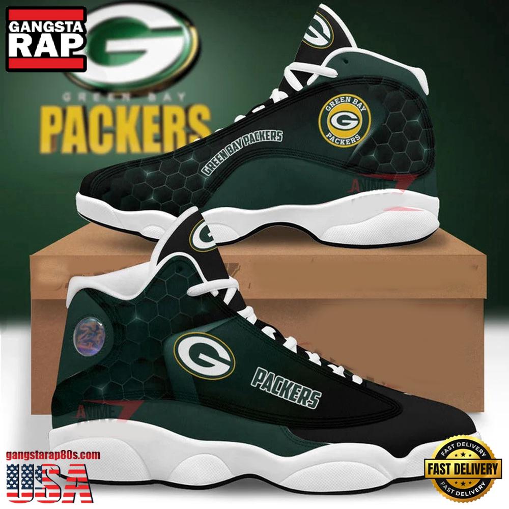 NFL Green Bay Packers New Design Air Jordan 13 Running Sneakers Shoes NFL Green Bay Packers New Design Air Jordan 13 Running Sneakers Shoes