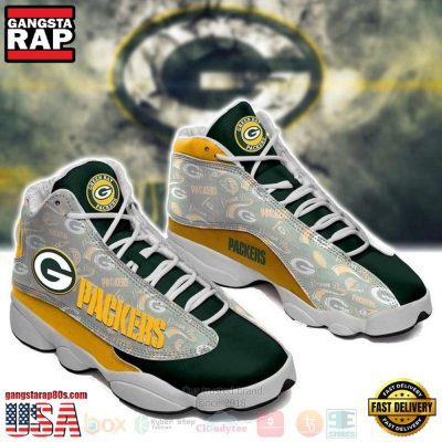 NFL Green Bay Packers Team Green Yellow Air Jordan 13 Shoes