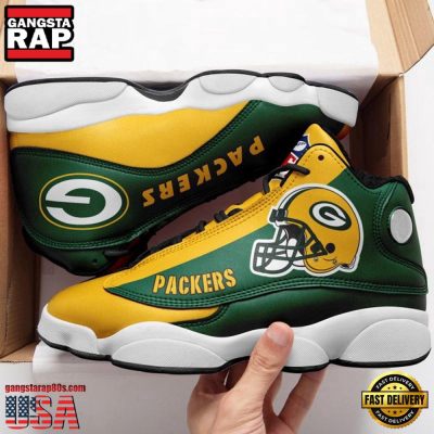 NFL Green Bay Packers Team New Design Air Jordan 13 Running Sneakers Shoes