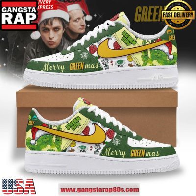 Green Day Merry Christmas Limited Edition Air Force 1 Running Sneakers Shoes