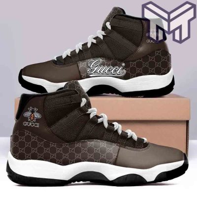Gucci Jordan 11 Gucci Brown Bee  Air Jordan 11  Sneakers Shoes Hot 2023 Gifts For Men Women