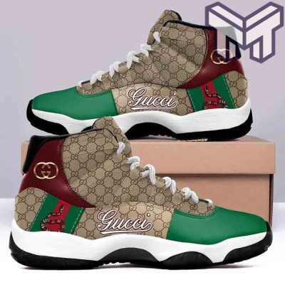Gucci Jordan 11 Gucci Stripe Snake  Air Jordan 11  Sneakers Shoes Hot 2023 Gifts For Men Women