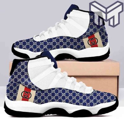 Gucci Jordan 11 Gucci White Blue  Air Jordan 11  Sneakers Shoes Hot 2023 Gifts For Men Women