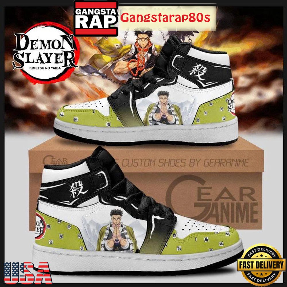 Gyomei Himejima Demon Slayer Air Jordan 1 Shoes Running Sneakers Gyomei Himejima Demon Slayer Air Jordan 1 Shoes Running Sneakers