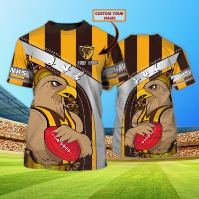 Hawthorn Hawks | Hawks Personalized Name 3D Tshirt Tad 01