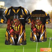 Hawthorn Hawks | Hawks Personalized Name 3D Tshirt Tad 02