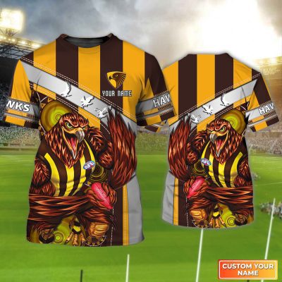 Hawthorn Hawks | Hawks Personalized Name 3D Tshirt Tad 03