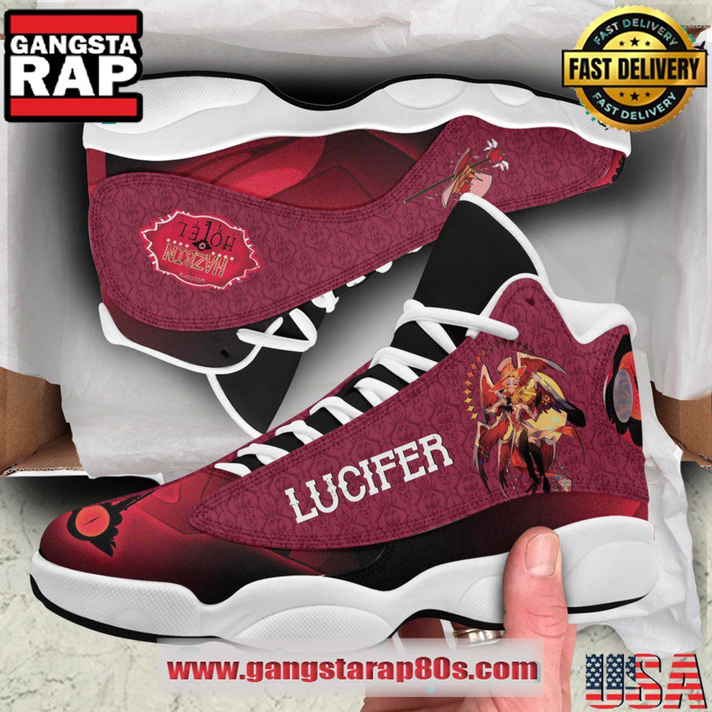 Hazbin Hotel Lucifer Air Jordan 13 Sneakers Shoes Hazbin Hotel Lucifer Air Jordan 13 Sneakers Shoes
