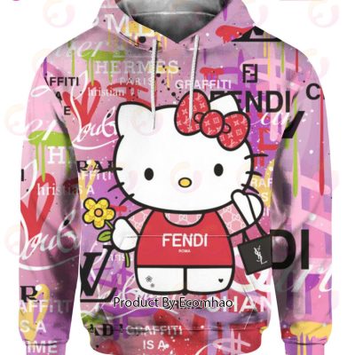 Hello Kitty Gucci Fendi Louis Vuitton Hoodie